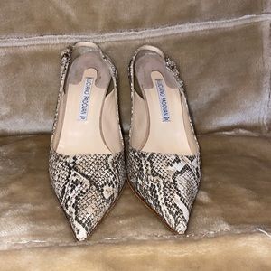 Luciano Padovan snake print slingbacks, size 10